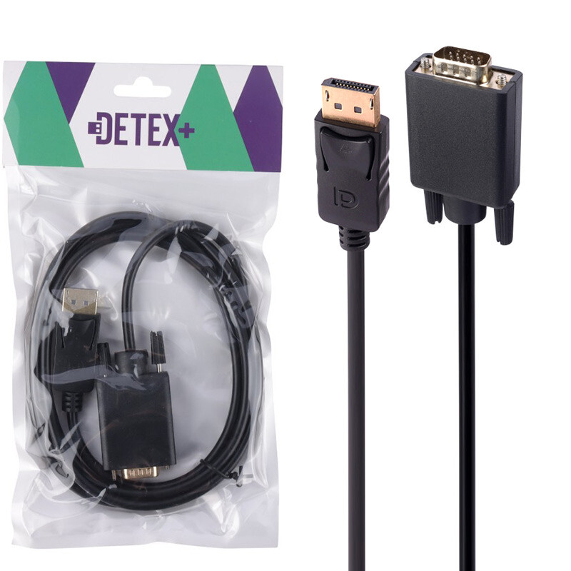 کابل تبدیل Display به VGA دیتکس پلاس +Detex طول 1.8 متر