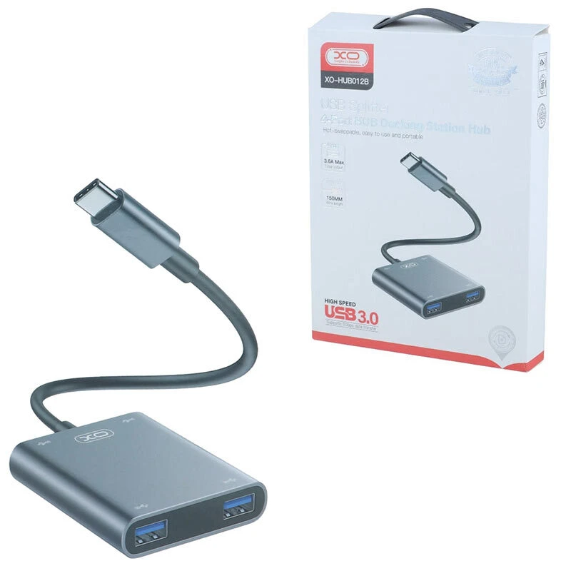 هاب 4 پورت Type-C ایکس او XO-HUB012B