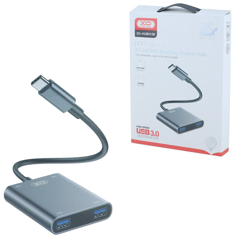 هاب 4 پورت Type-C ایکس او XO-HUB012B