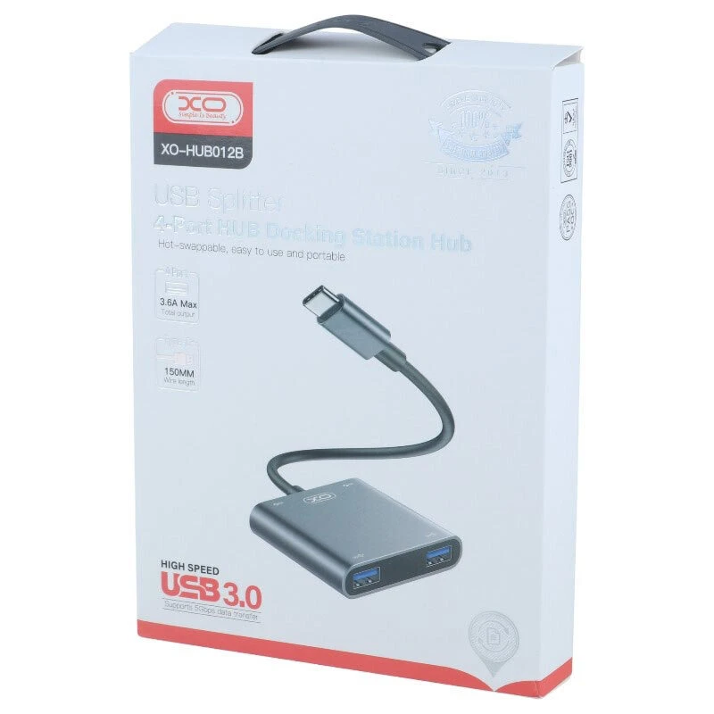 هاب 4 پورت Type-C ایکس او XO-HUB012B