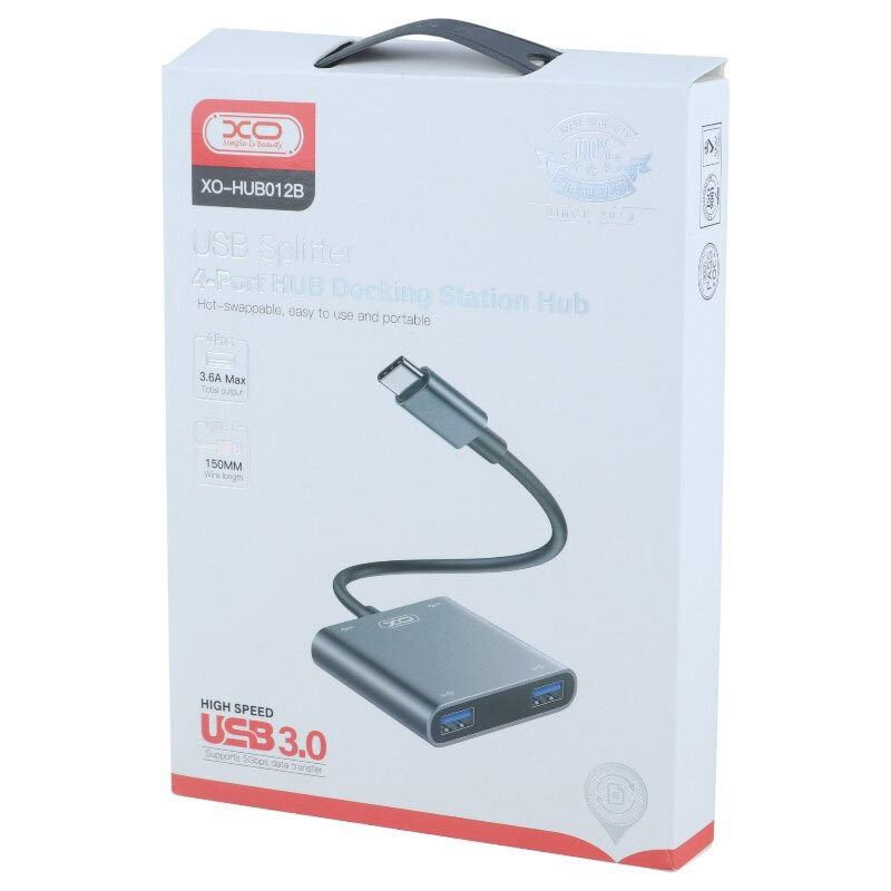 هاب 4 پورت Type-C ایکس او XO-HUB012B