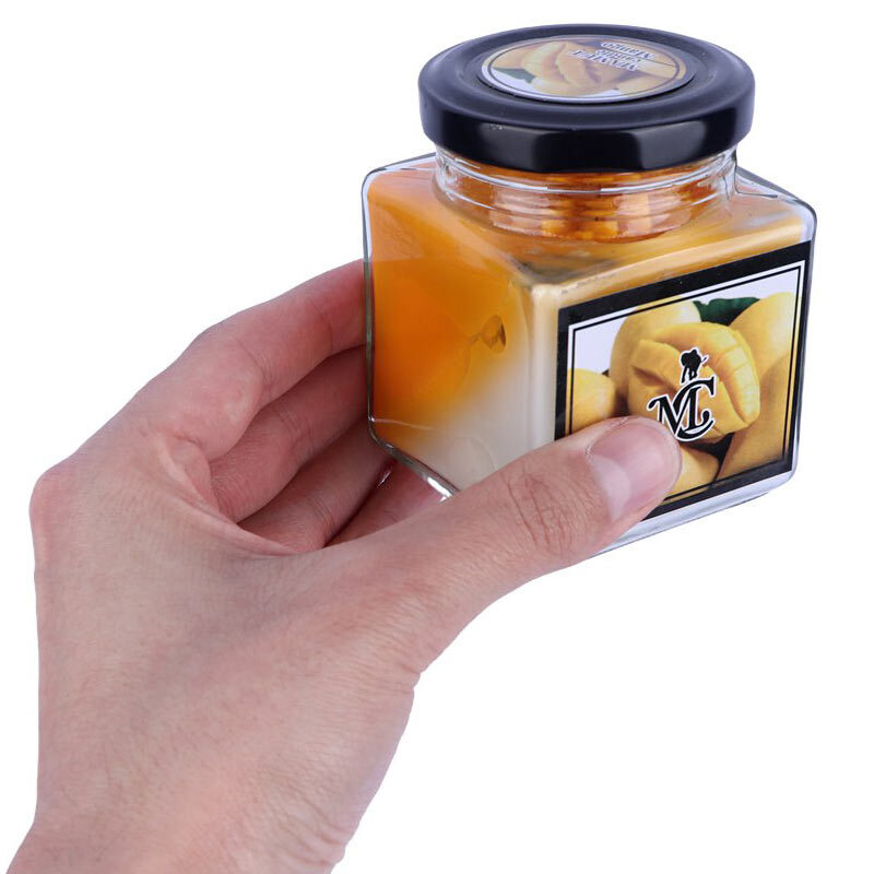 شمع شیشه ای عطری مکعبی ماموت کندل