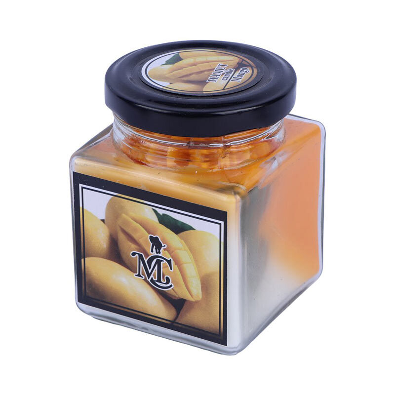 شمع شیشه ای عطری مکعبی ماموت کندل