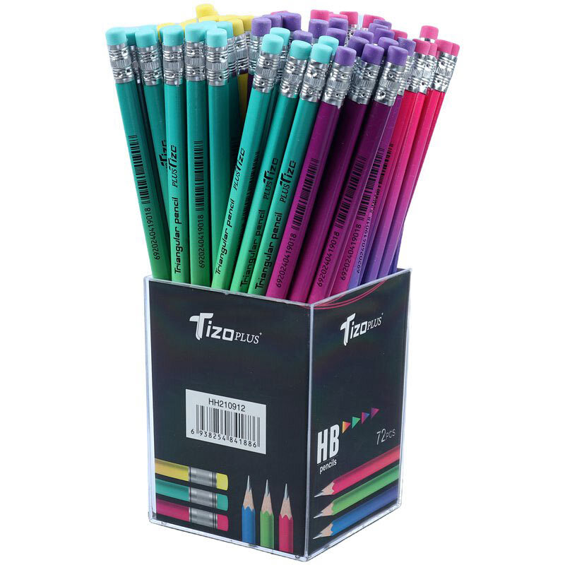 مداد مشکی پاک کن دار سایه روشن تیزو HH210912 بسته 72 عددی