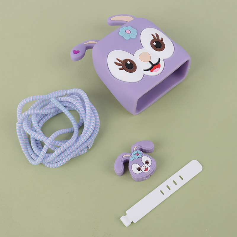 ست محافظ کابل و کلگی شارژر شیائومی 120 وات طرح خرگوش بنفش