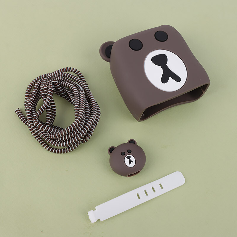 ست محافظ کابل و کلگی شارژر شیائومی 120 وات طرح خرس قهوه ای