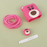 ست محافظ کابل و کلگی شارژر شیائومی 120 وات طرح خرس صورتی