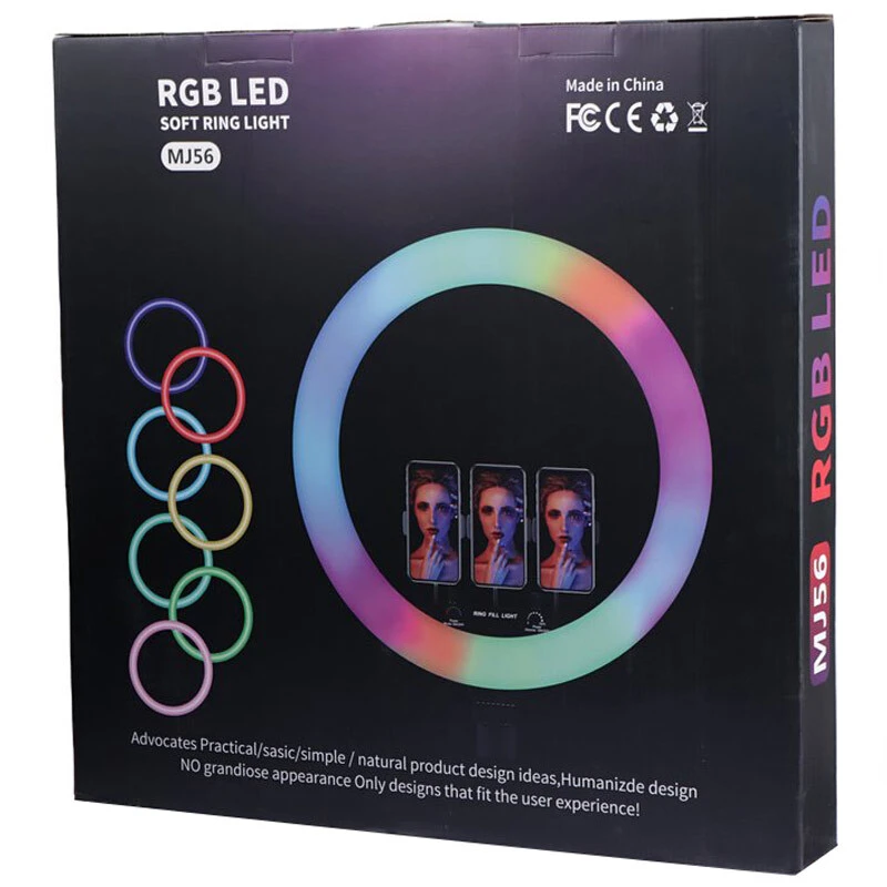 رینگ لایت 22 اینچ RGB LED MJ56