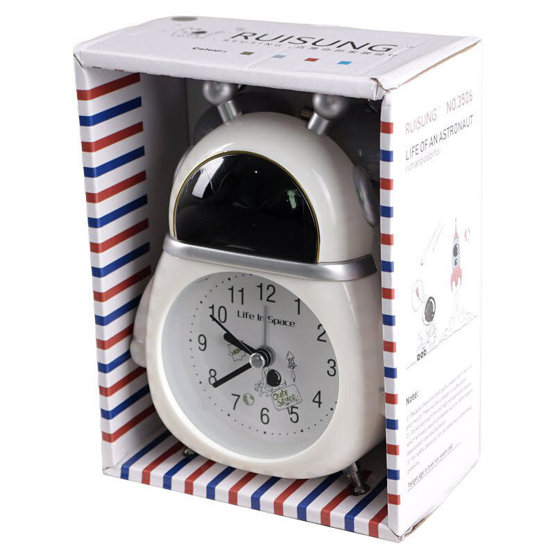 ساعت رومیزی زنگ دار طرح آدم فضایی کد B-558