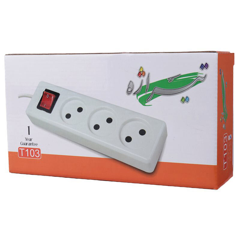 چند راهی 3 خانه برق تیراژه T103 با کابل 5 متری