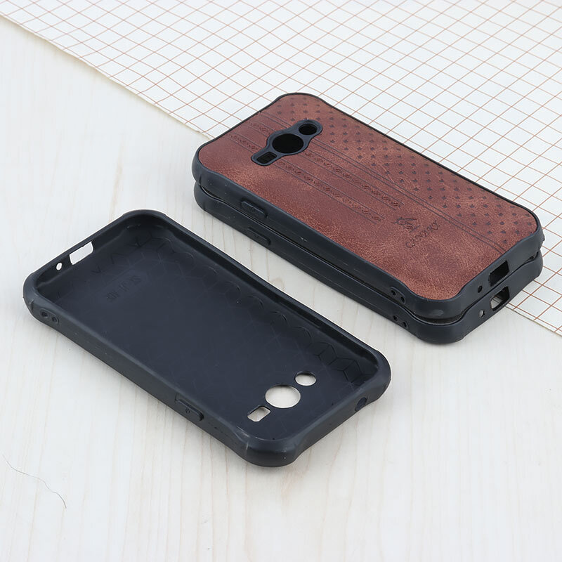 قاب چرمی Canary سامسونگ Galaxy J1 Ace محافظ لنزدار