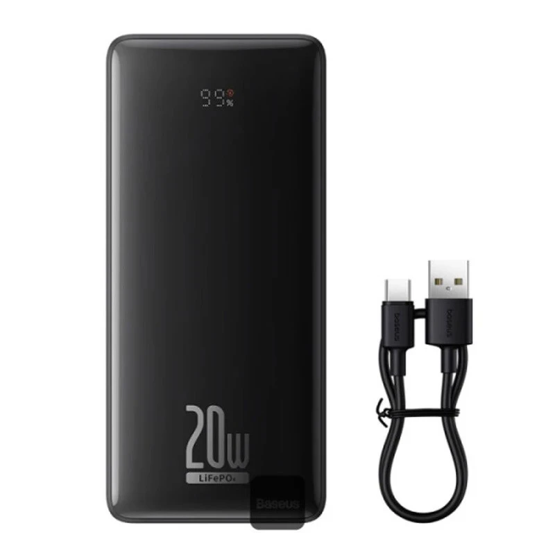 پاور بانک فست شارژ باسئوس LifePo4 PPLP184 PD 20W ظرفیت 18400 میلی آمپر ساعت