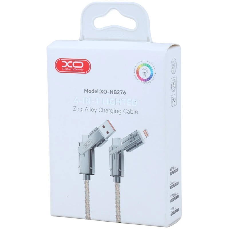 کابل شارژ چندکاره فست شارژ 60 وات ایکس او XO-NB276 طول 1 متر