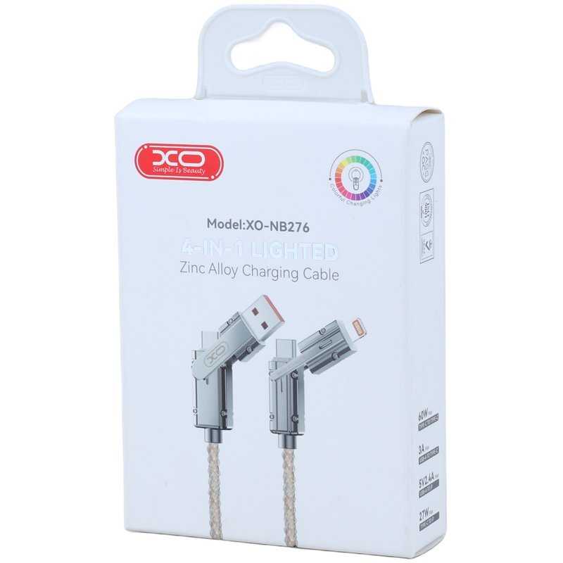 کابل شارژ چندکاره فست شارژ 60 وات ایکس او XO-NB276 طول 1 متر