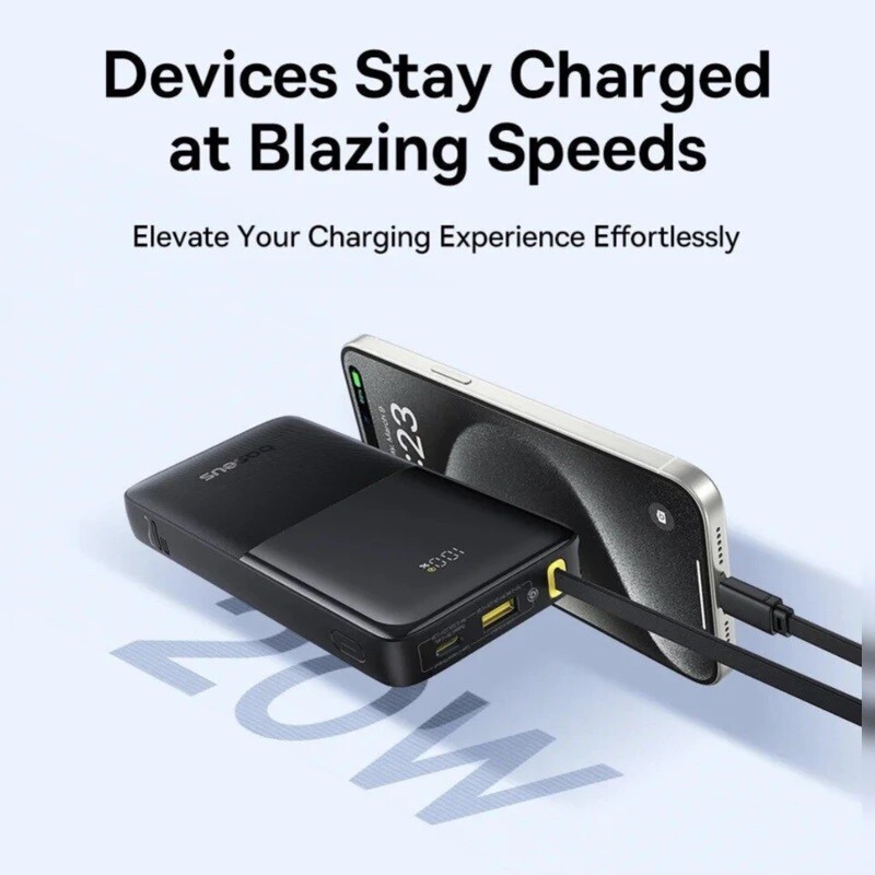 پاور بانک فست شارژ باسئوس Bipow 2 P10077101113 PD 20W ظرفیت 20000 میلی آمپر ساعت