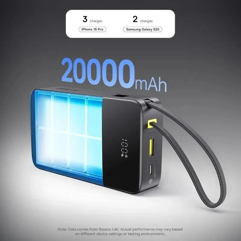 پاور بانک فست شارژ باسئوس EnerFill FC51 Bipow2 Pro E00277 PD QC3.0 20W ظرفیت 20000 میلی آمپر ساعت