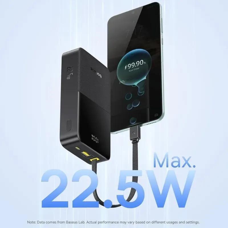 پاور بانک فست شارژ باسئوس EnerFill FC51 Bipow2 Pro E00277 PD QC3.0 20W ظرفیت 20000 میلی آمپر ساعت