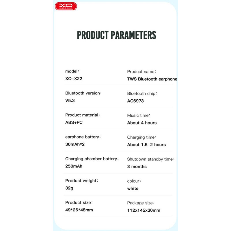 هندزفری بلوتوثی ایکس او XO-X22