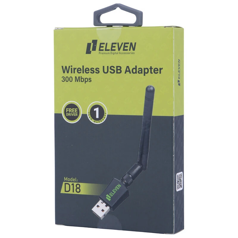 کارت شبکه بی سیم آنتن دار Eleven D18 300Mbps