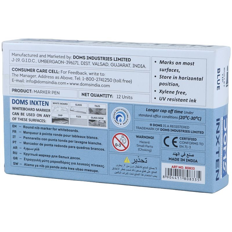 ماژیک وایت برد دامس نوک گرد Inxten 80833 بسته 12 عددی