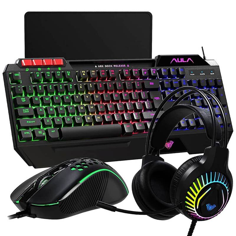 کیبورد و موس گیمینگ آئولا T650 + هدست و پد موس