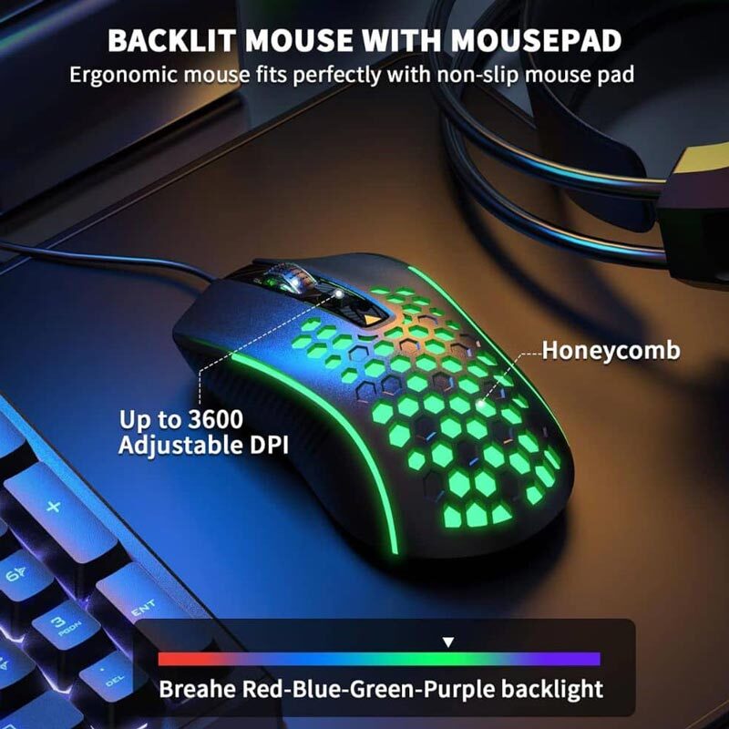 کیبورد و موس گیمینگ آئولا T650 + هدست و پد موس