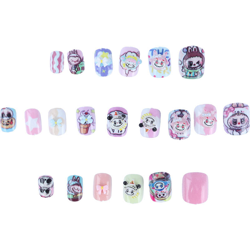 ناخن مصنوعی کودک طرح لبوبو LY-072 بسته 12 عددی کد 4