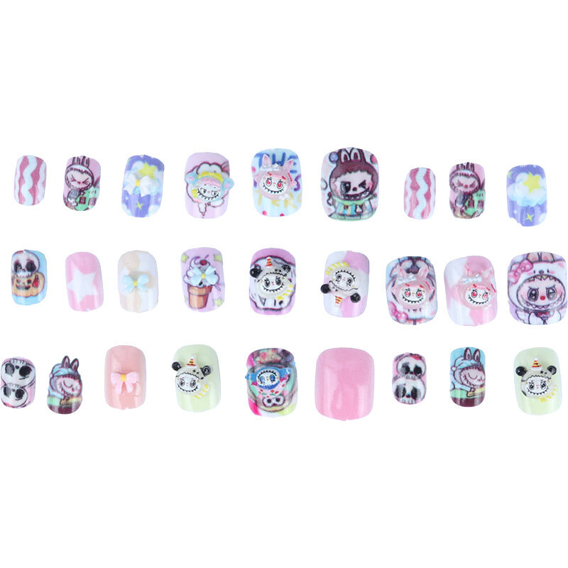 ناخن مصنوعی کودک طرح لبوبو LY-072 بسته 12 عددی کد 4