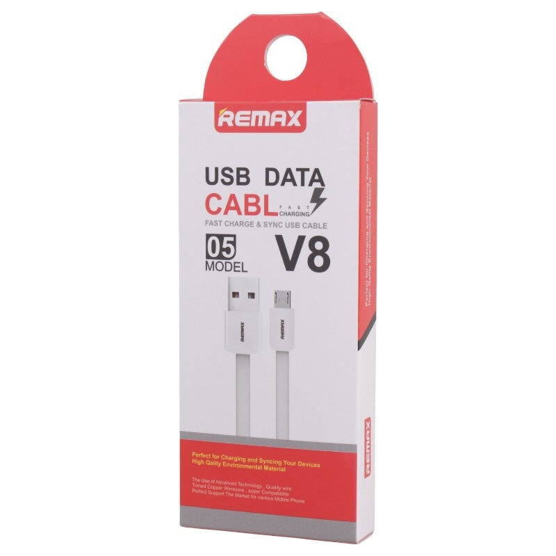 کابل میکرو یو اس بی فست شارژ ریمکس V8-05 طول 0.9 متر