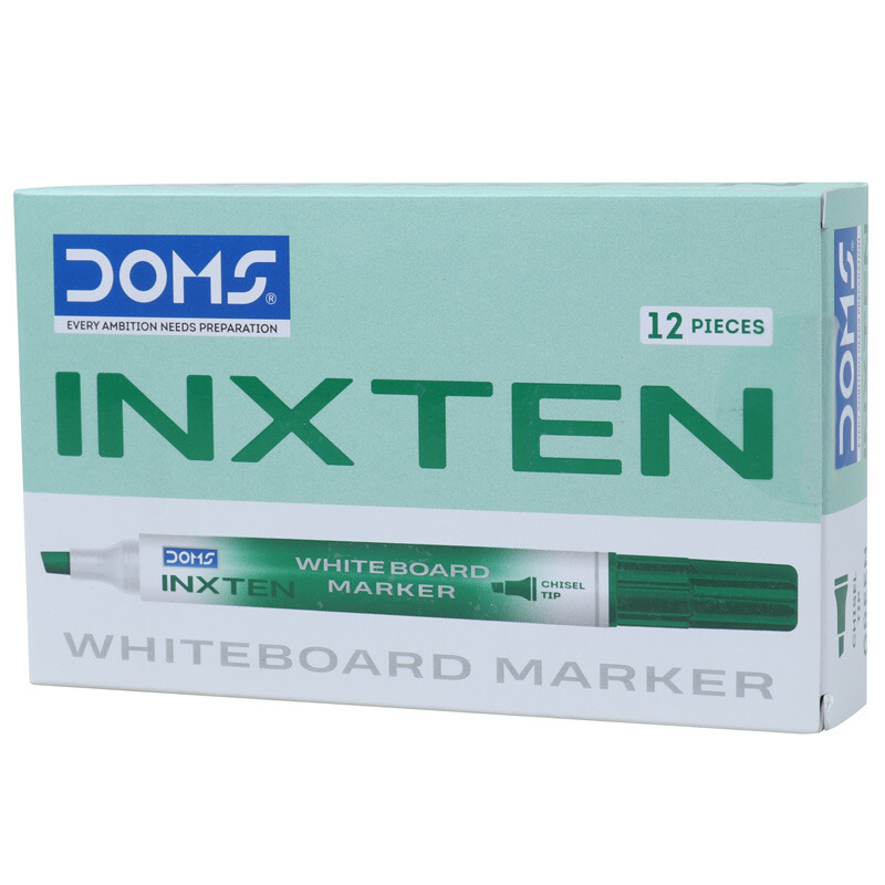 ماژیک وایت برد دامس نوک تخت Inxten بسته 12 عددی
