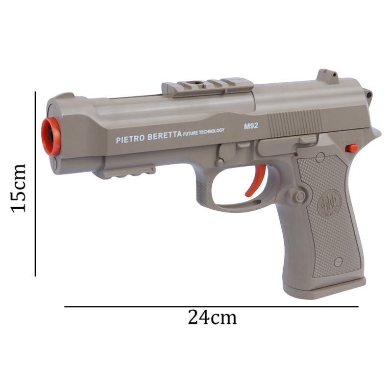 ست اسباب بازی تفنگ کلت صدا خفه کن تیر ژله ای مخزن دار شارژی Yusheng NO.YS-2F Beretta کد 115