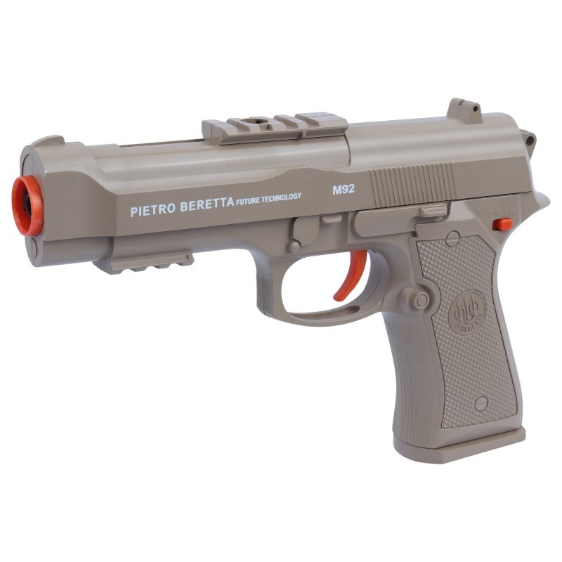 ست اسباب بازی تفنگ کلت صدا خفه کن تیر ژله ای مخزن دار شارژی Yusheng NO.YS-2F Beretta کد 115