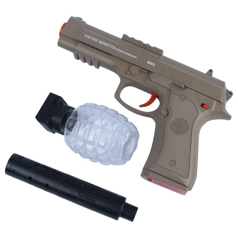 تفنگ کلت اسباب بازی صدا خفه کن تیر ژله ای شارژی Yusheng NO.YS-2F Beretta کد 115