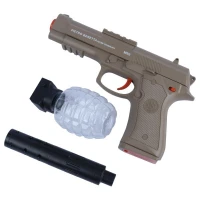 ست اسباب بازی تفنگ کلت صدا خفه کن تیر ژله ای مخزن دار شارژی Yusheng NO.YS-2F Beretta کد 115