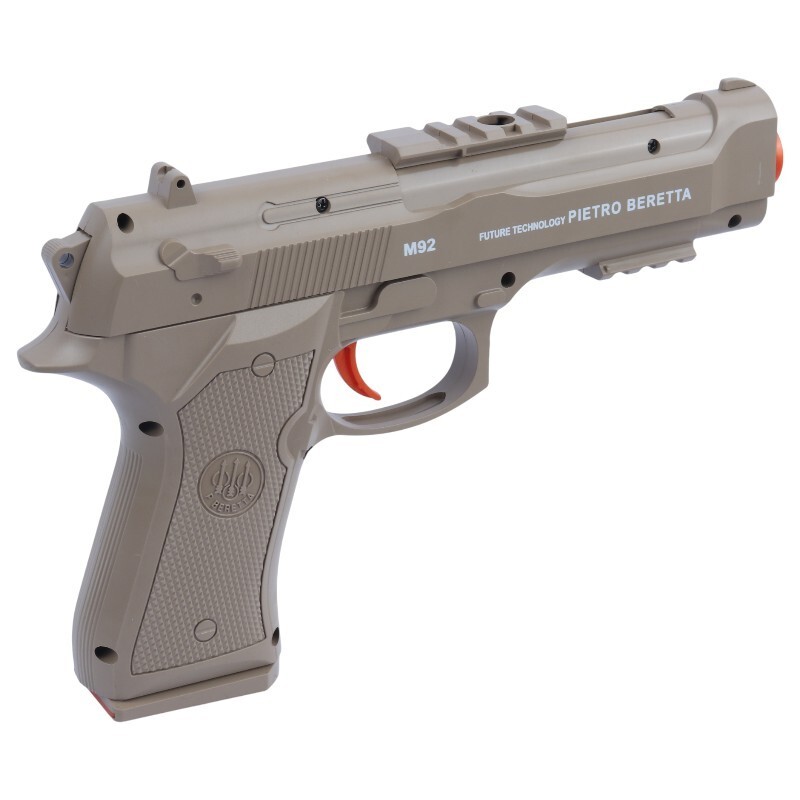 ست اسباب بازی تفنگ کلت صدا خفه کن تیر ژله ای مخزن دار شارژی Yusheng NO.YS-2F Beretta کد 115