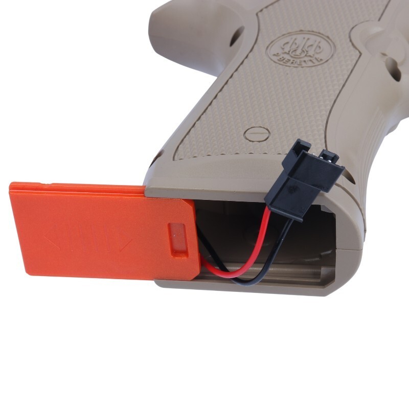 ست اسباب بازی تفنگ کلت صدا خفه کن تیر ژله ای مخزن دار شارژی Yusheng NO.YS-2F Beretta کد 115