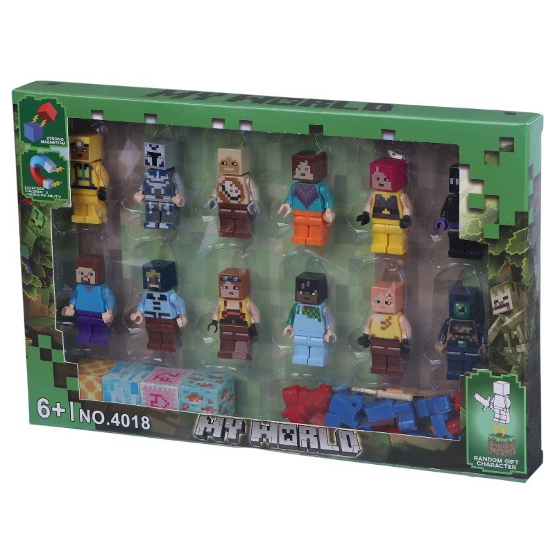 مینی فیگور شخصیت های ماینکرافت NO.4018 بسته 12 عددی