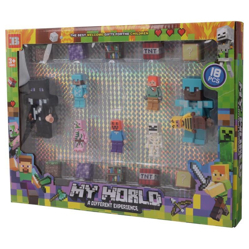مینی فیگور شخصیت های ماینکرافت No 23203 بسته 18 عددی