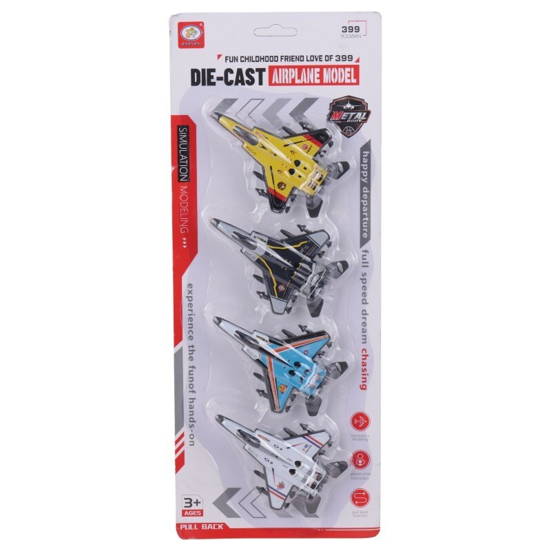 اسباب بازی هواپیما قدرتی 399Toys کد 121 بسته 4 عددی