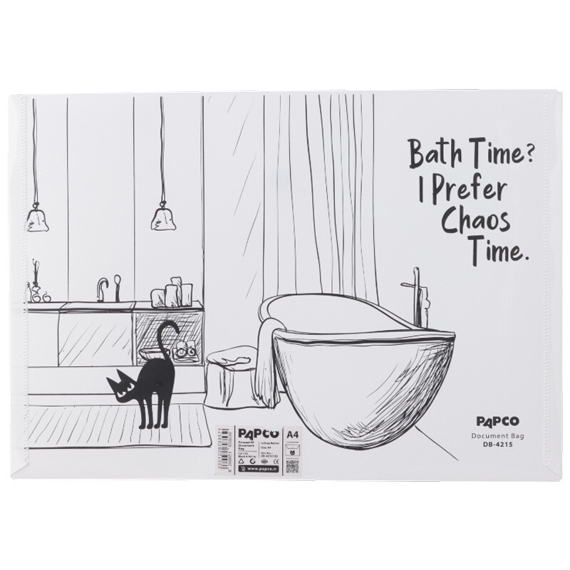 پوشه دکمه دار طرح گربه پاپکو Papco DB-4215 A4