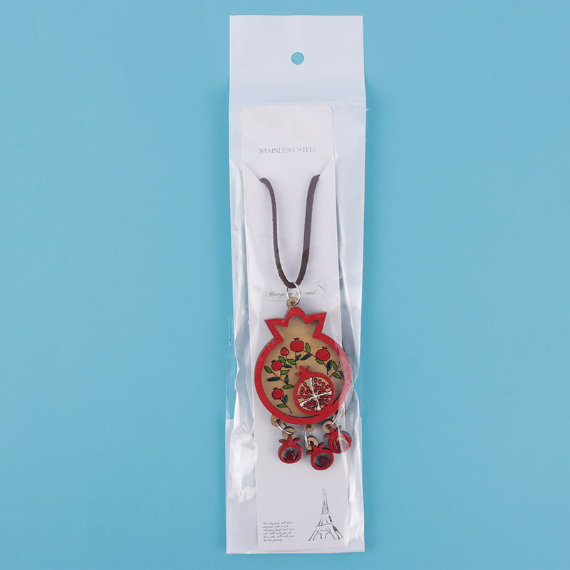 گردنبند یلدایی جیر طرح پلاک چوبی