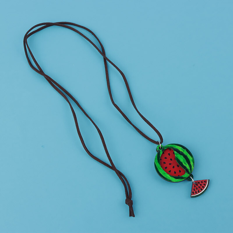 گردنبند یلدایی جیر طرح پلاک چوبی