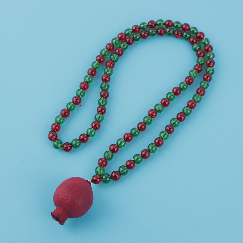 گردنبند یلدایی انار مهره سبز قرمز