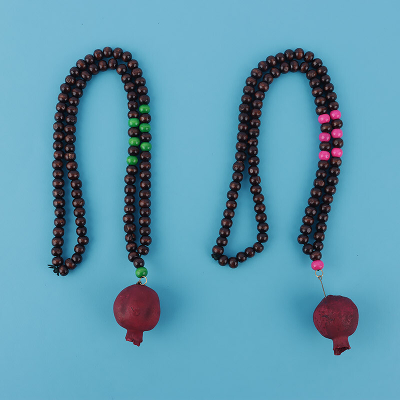 گردنبند یلدایی انار مهره چوبی