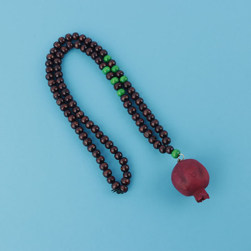 گردنبند یلدایی انار مهره چوبی