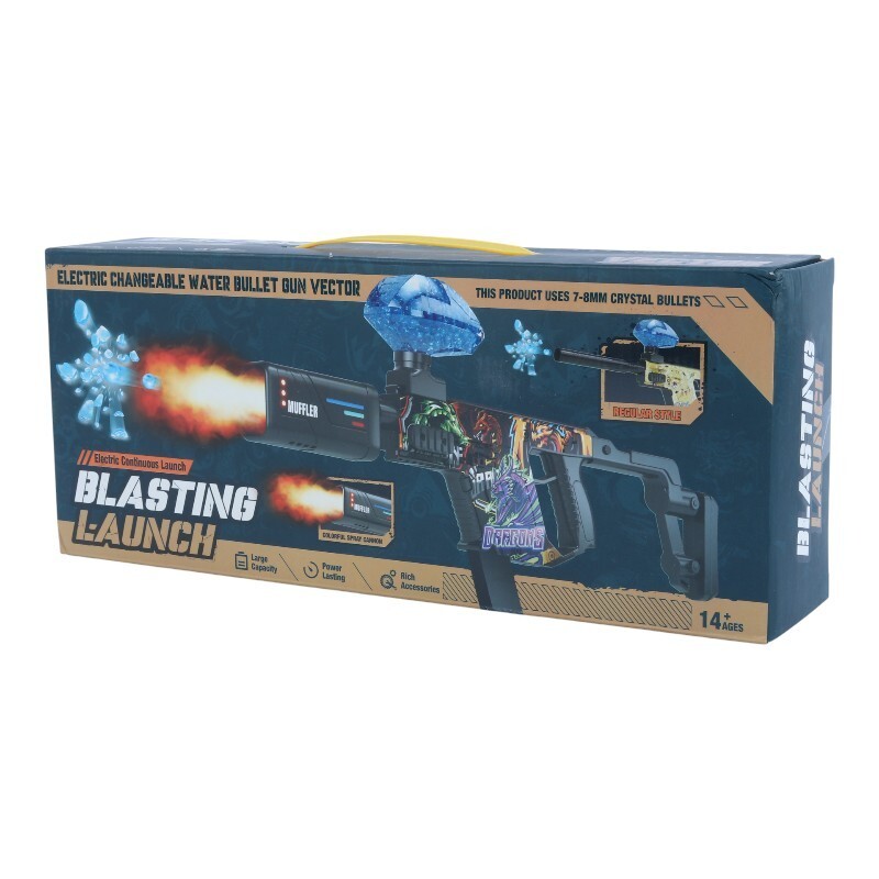 ست اسباب بازی تفنگ مسلسل صدا خفه کن تیر ژله ای مخزن دار شارژی Blasting Launch BEHTOYS-114 کد 114