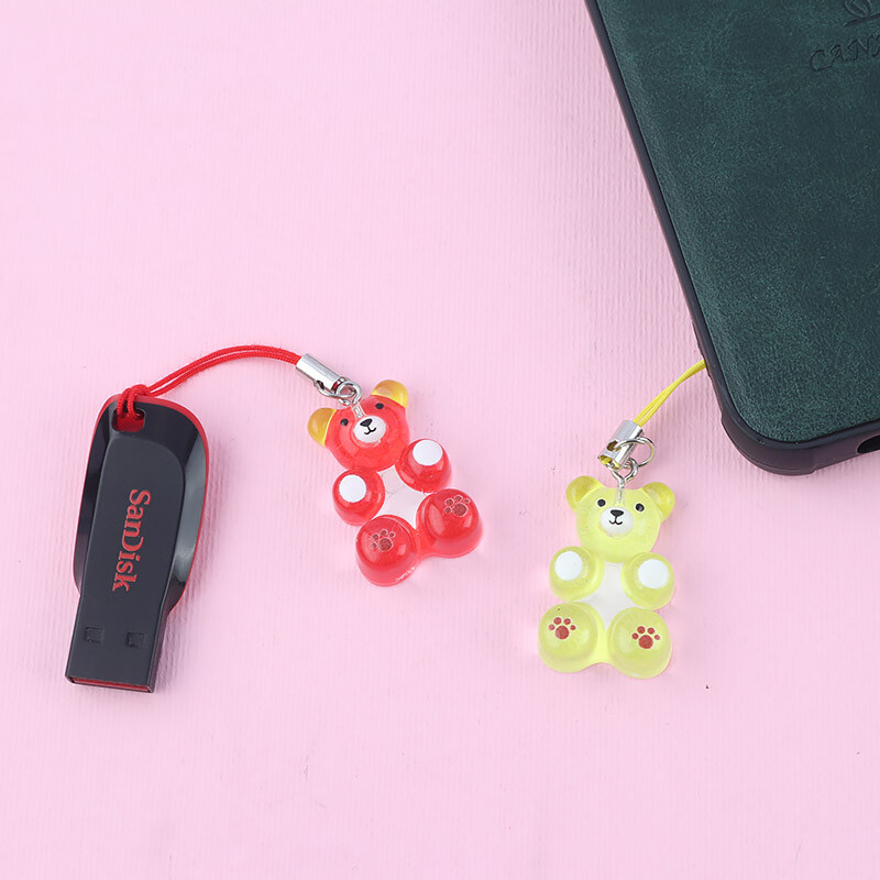 آویز فلش و موبایل طرح خرس رنگی کد 2