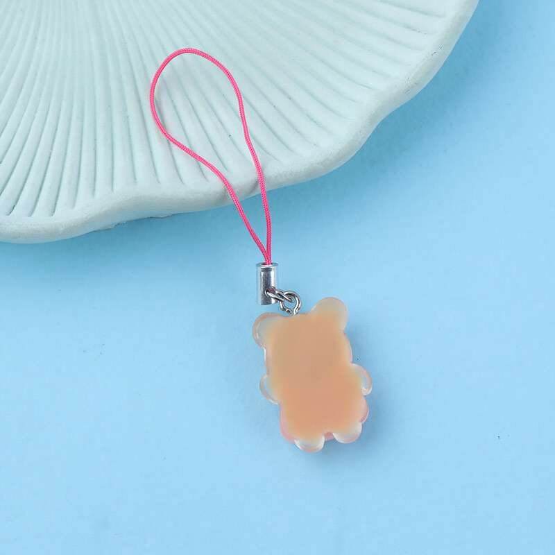 آویز فلش و موبایل طرح خرس شفاف بسته 5 عددی