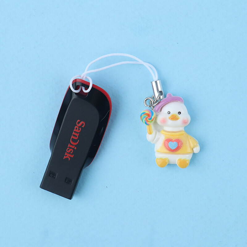 آویز فلش و موبایل طرح اردک کلاه دار