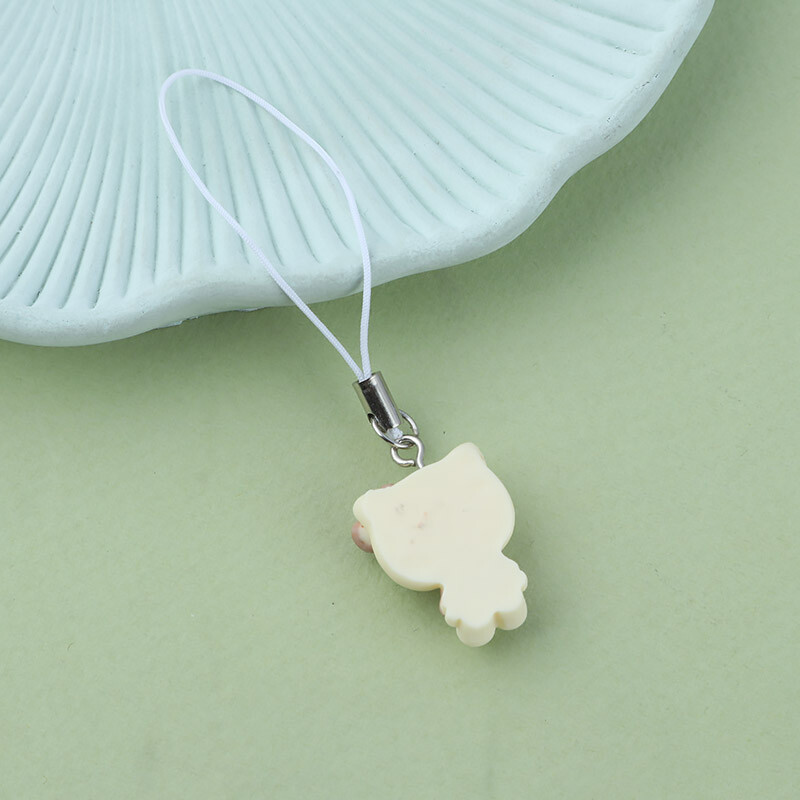 آویز فلش و موبایل طرح کیتی کرم و قهوه ای